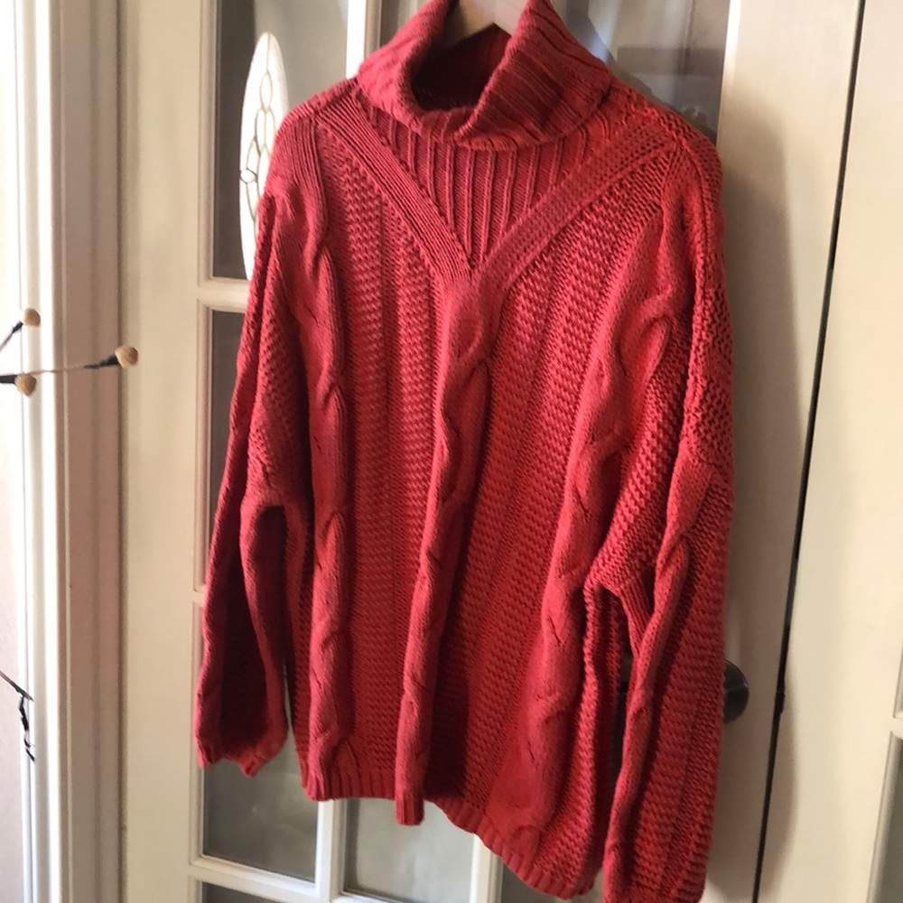 Womens Turtleneck Chunky Sweaters Cable Knit Batwing Sleeve Pullover Sweater
